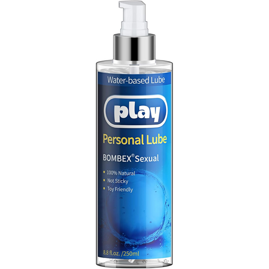 💦 BOMBEX Play Personal Lube – Water-Based Lubricant 8.8 fl oz (250 ml), Long-Lasting & Natural