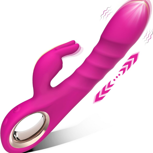 SeYouYou 3-in-1 Thrusting Rabbit Vibrator – 5 Thrusting Modes & 10 Vibration Patterns for G-Spot & Clitoral Stimulation