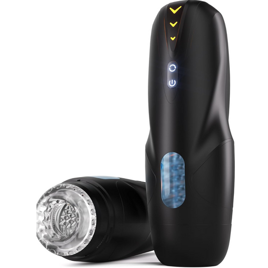 GRRL TOYZ Masturbador Masculino Automático – Bomba de Pene con 8 Modos de Empuje y 8 de Rotación, Vagina de Bolsillo con Manga 3D Realista e Indicador LED