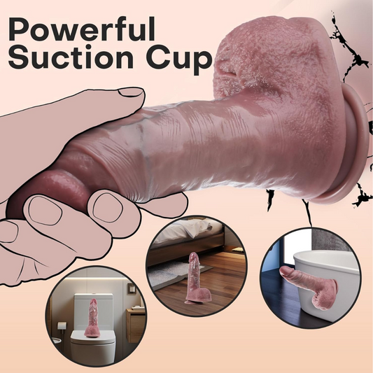 MIAO-GK 6-Inch Realistic Dildo – Soft Touch Liquid Silicone with Powerful Suction Cup for G-Spot & Anal Play