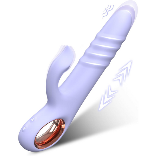 Bkevsd Thrusting Rabbit Vibrator – 10 Vibration & 10 Thrusting Modes, G-Spot & Clitoral Stimulator
