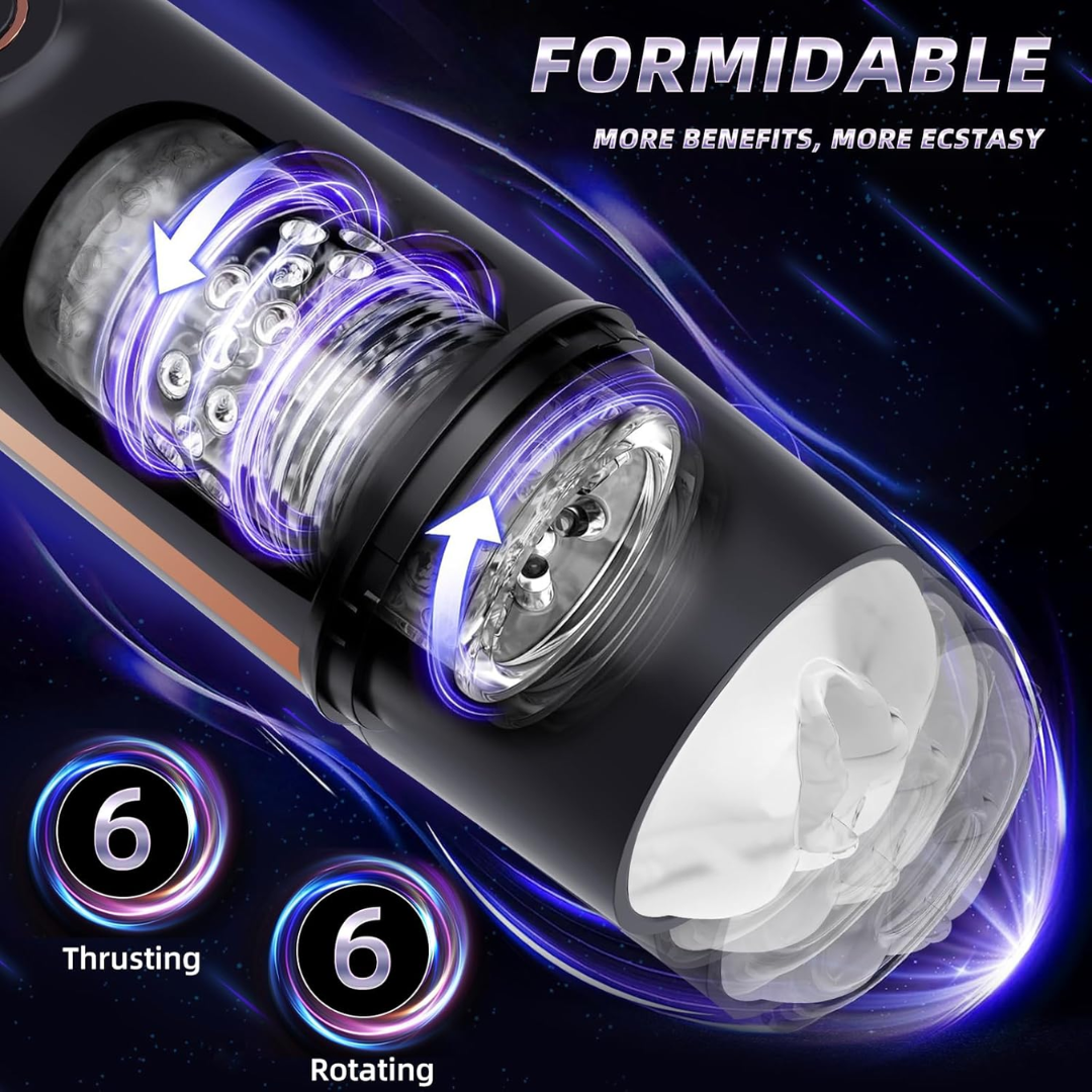 KLORNO Automatic Male Masturbator – 6 Thrusting & Rotating Modes with 3D Textured Sleeve