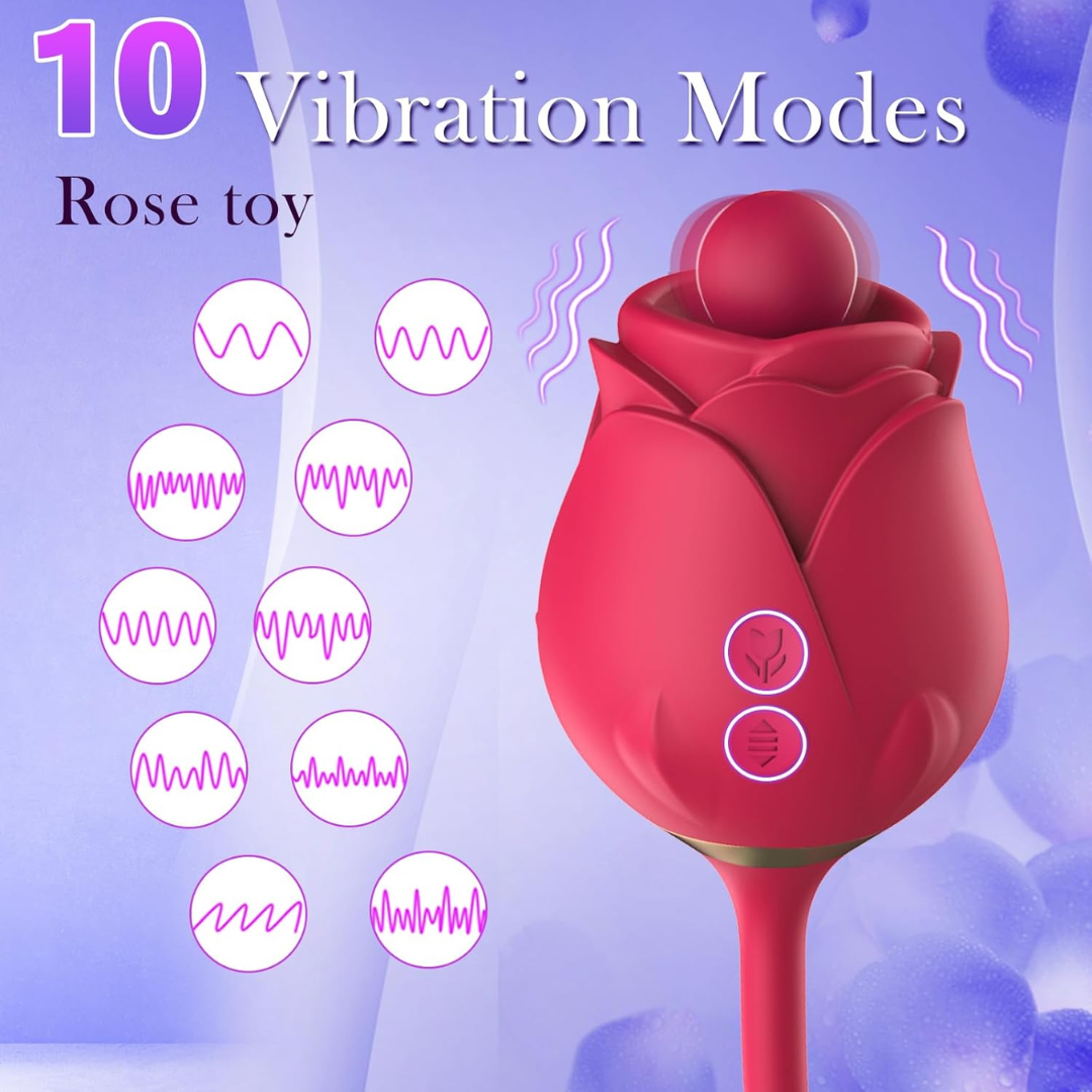Acvioo 3-in-1 Clitoral Licking & G-Spot Vibrator with Nipple Stimulator – 10 Licking & 10 Vibration Modes