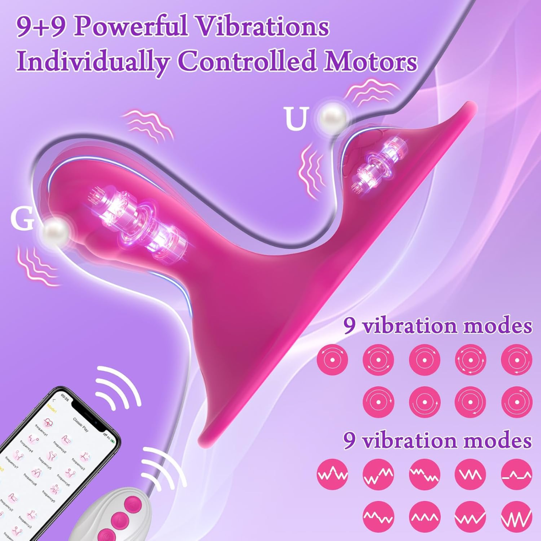 Aroraco 3-in-1 Remote Control App Vibrator – 9+9 Modes for G-Spot & Anal Stimulation
