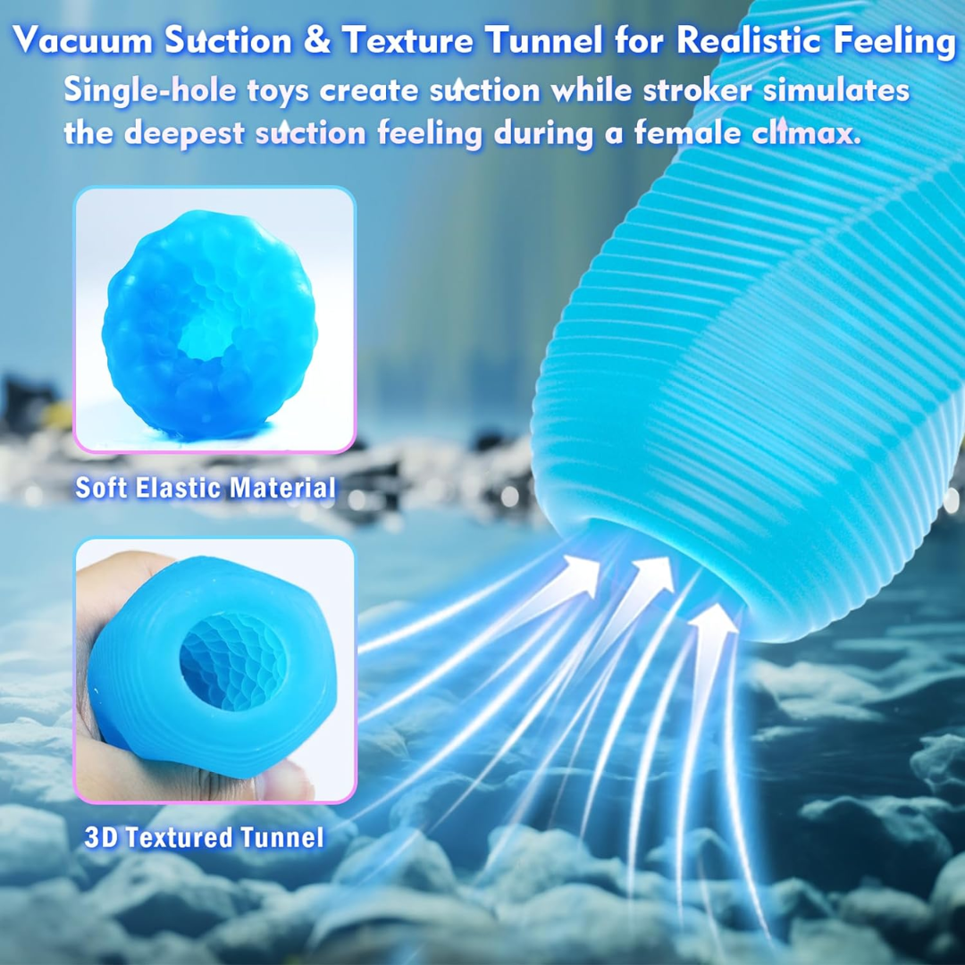 LNIIY Textured Rotating Male Masturbator – Ultra-Soft Stretchy Egg Penis Toy with Storage Case