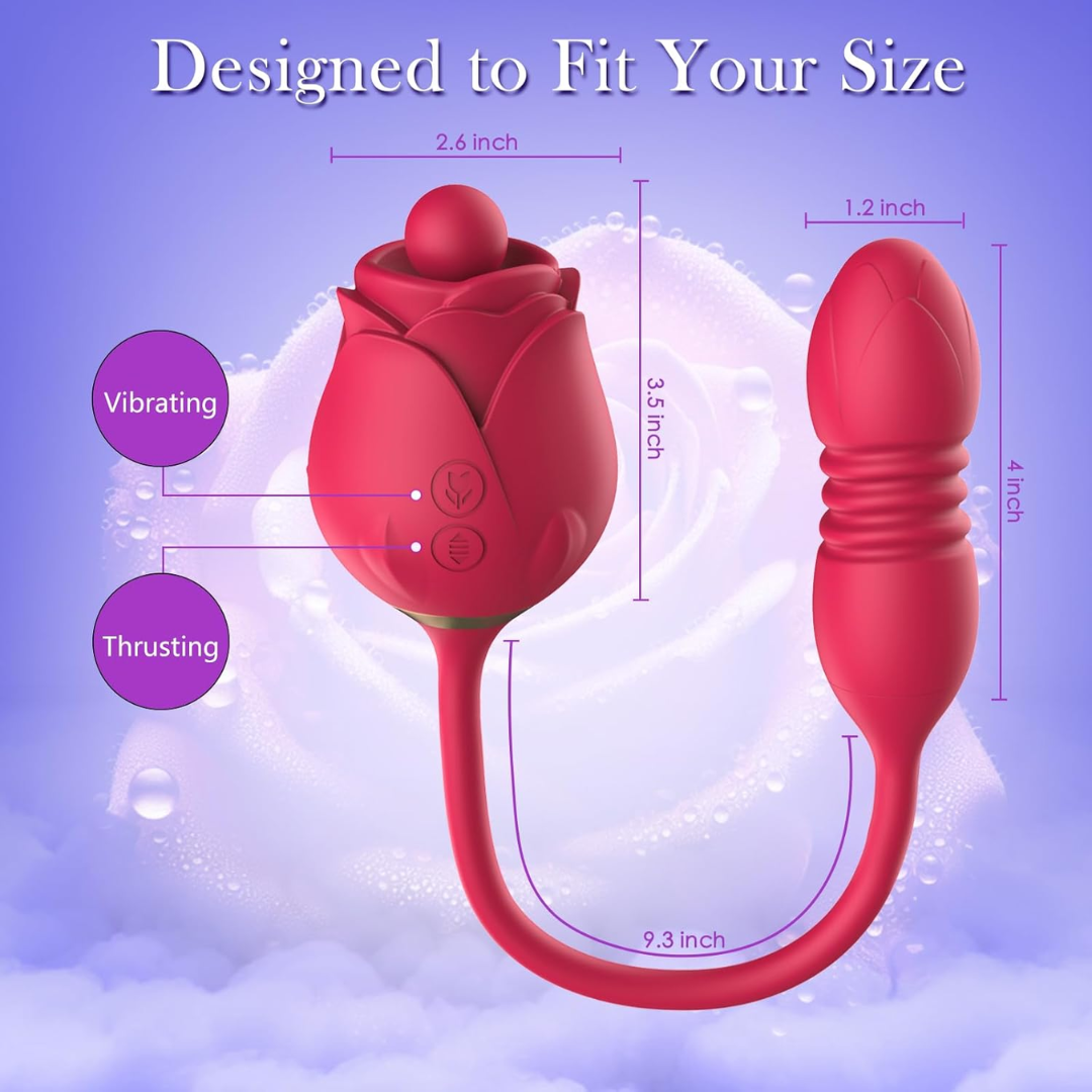 Acvioo 3-in-1 Clitoral Licking & G-Spot Vibrator with Nipple Stimulator – 10 Licking & 10 Vibration Modes