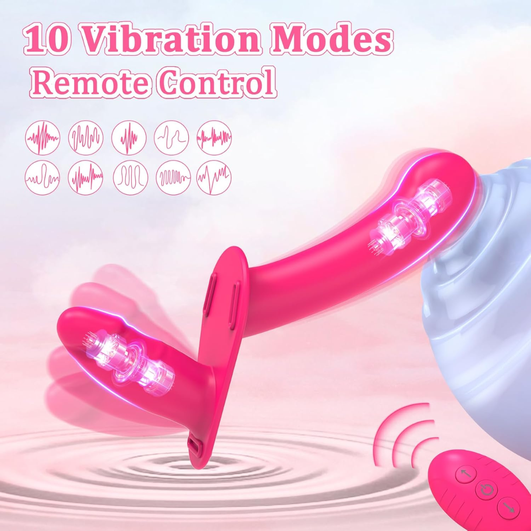 Adjustable Strap-On Vibrator with Remote Control – 10 Vibration Modes