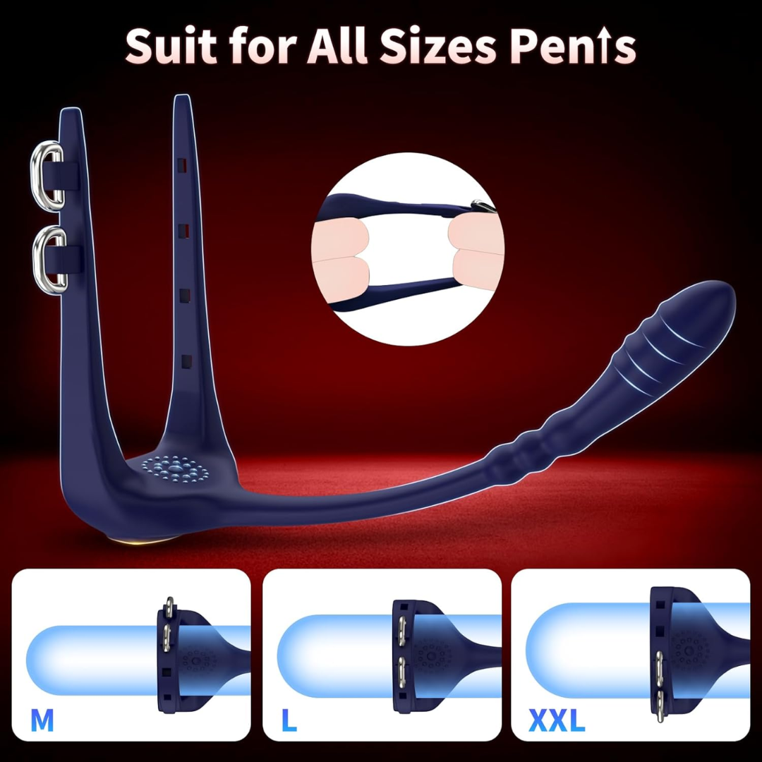 Prostate Massager with Anal Beads & Vibrating Cock Ring – Remote-Controlled G-Spot & Clitoral Stimulator for Couples