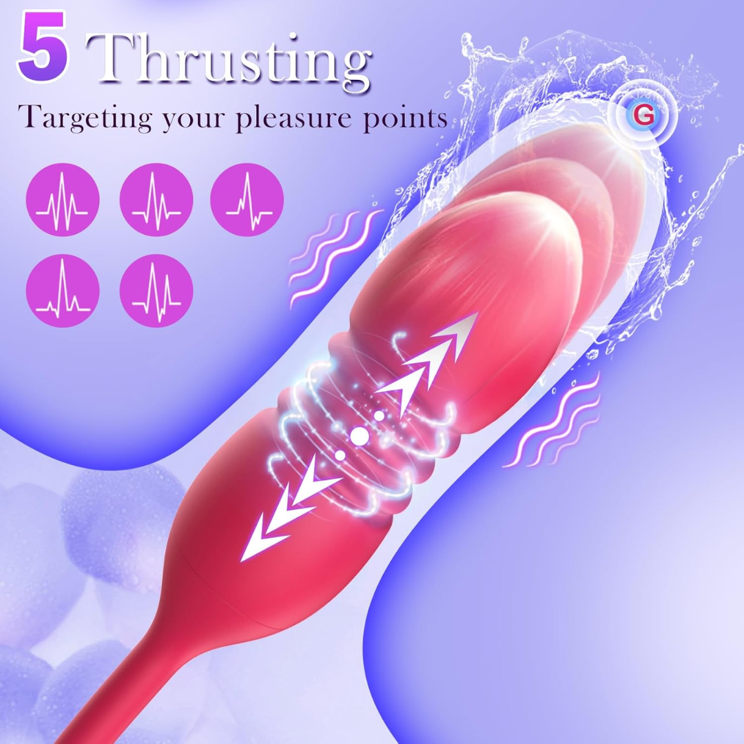 Acvioo 3-in-1 Clitoral Licking & G-Spot Vibrator with Nipple Stimulator – 10 Licking & 10 Vibration Modes