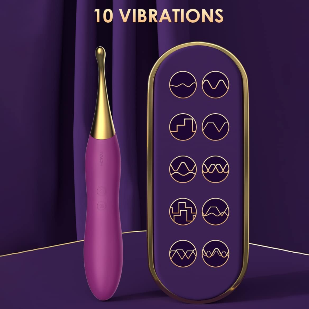 SVAKOM Beatrice – Powerful Vibrator & Clitoral Tip Stimulator with 2 Interchangeable Silicone Heads