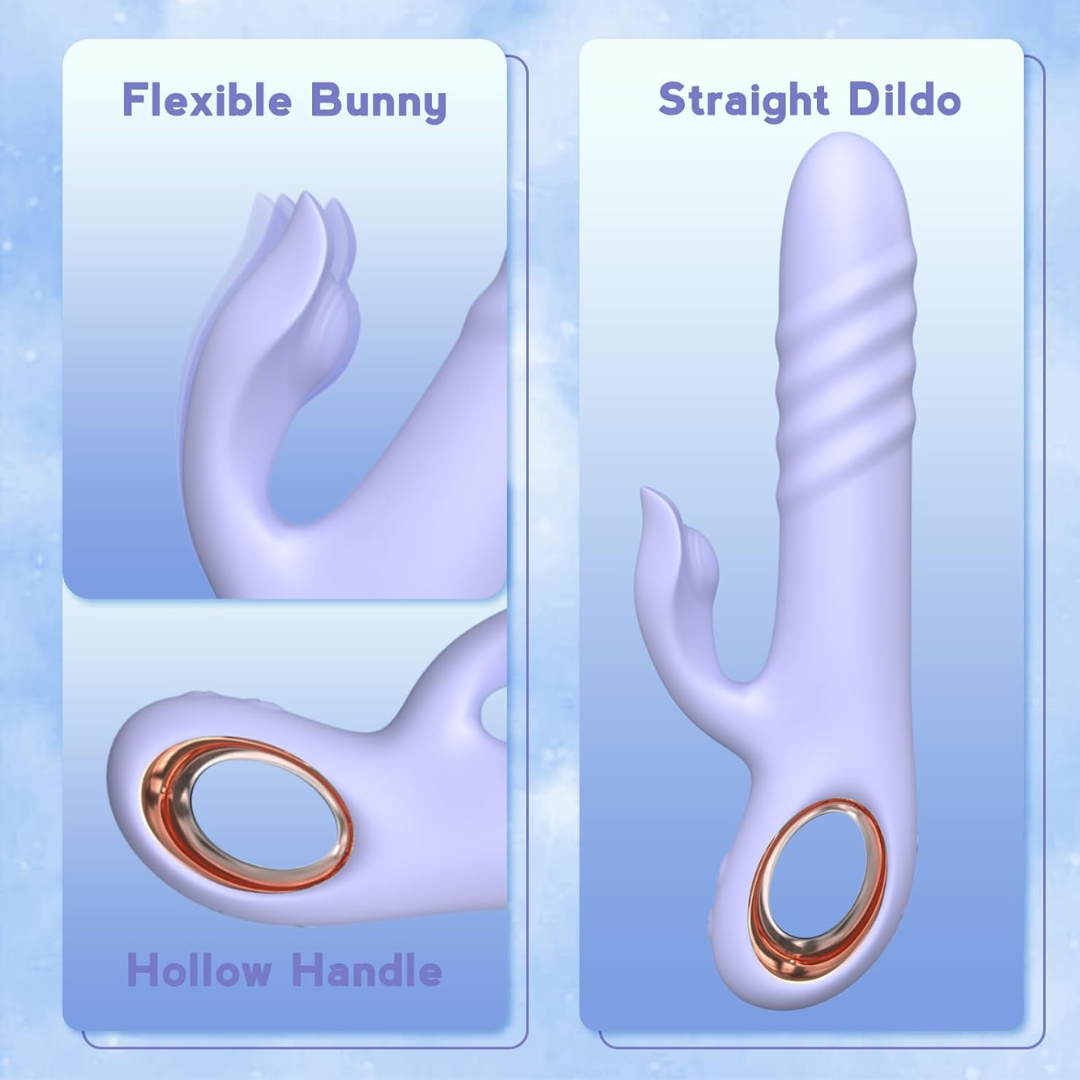 Bkevsd Thrusting Rabbit Vibrator – 10 Vibration & 10 Thrusting Modes, G-Spot & Clitoral Stimulator