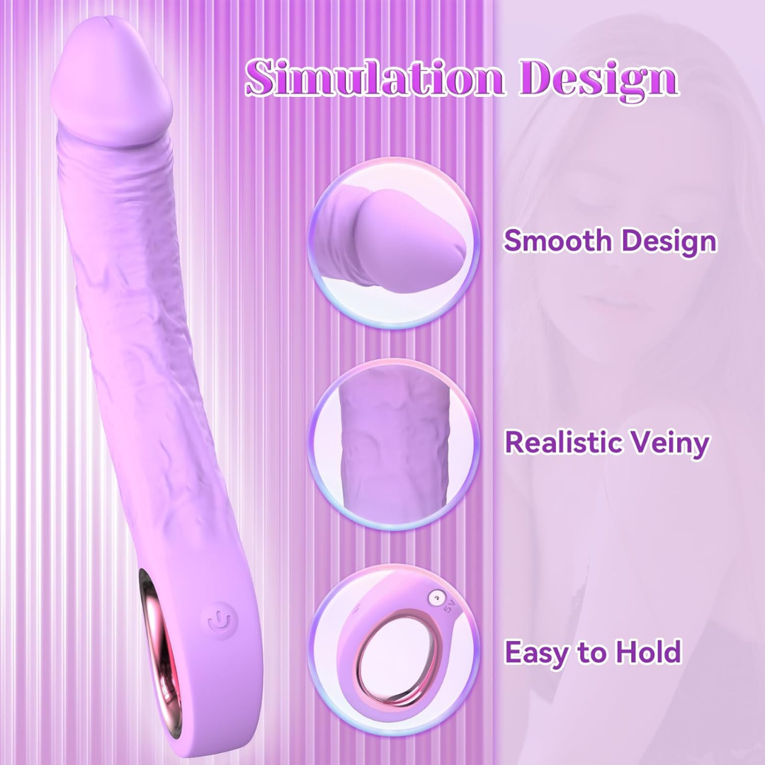 Realistic G-Spot Vibrator – 10 Vibration Modes, Waterproof Clitoral & Vaginal Silicone Dildo