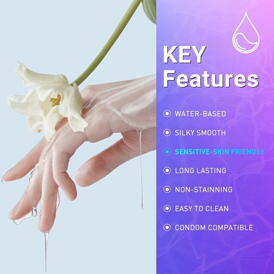 💦 BOMBEX Play Personal Lube – Water-Based Lubricant 8.8 fl oz (250 ml), Long-Lasting & Natural