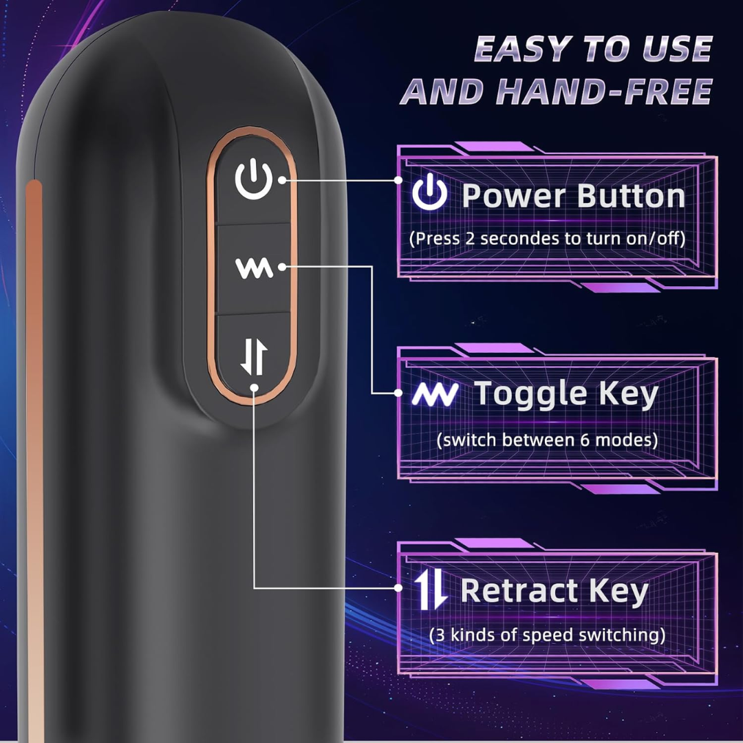 KLORNO Automatic Male Masturbator – 6 Thrusting & Rotating Modes with 3D Textured Sleeve