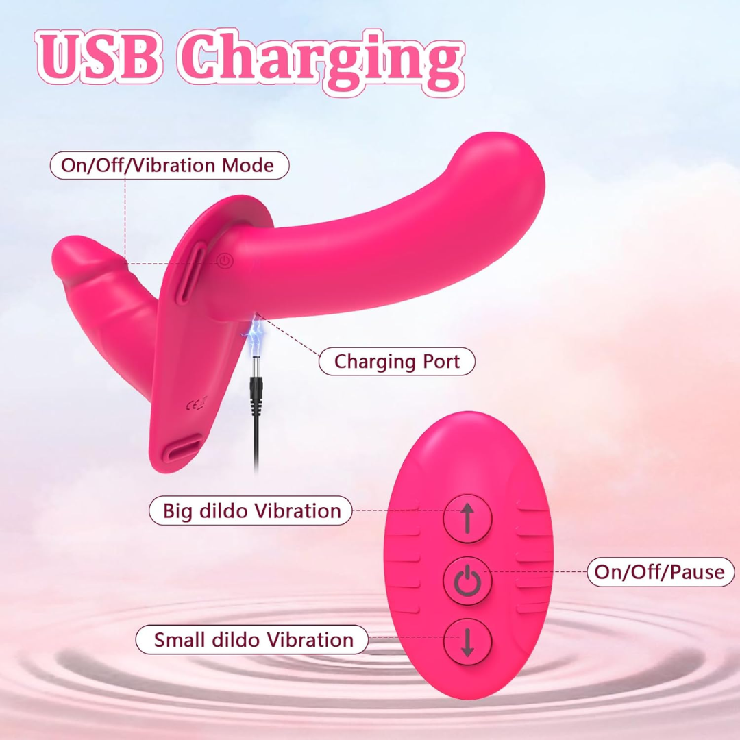 Adjustable Strap-On Vibrator with Remote Control – 10 Vibration Modes
