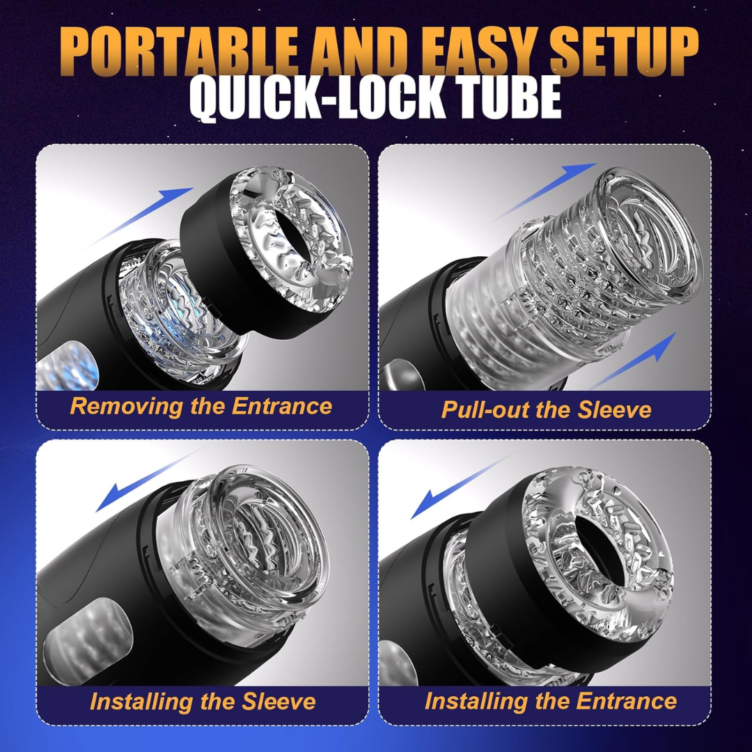 GRRL TOYZ Masturbador Masculino Automático – Bomba de Pene con 8 Modos de Empuje y 8 de Rotación, Vagina de Bolsillo con Manga 3D Realista e Indicador LED