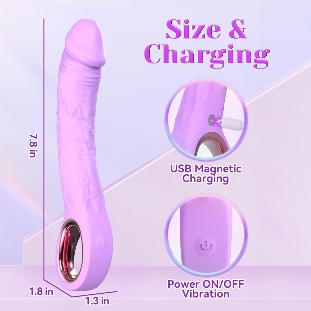 Realistic G-Spot Vibrator – 10 Vibration Modes, Waterproof Clitoral & Vaginal Silicone Dildo