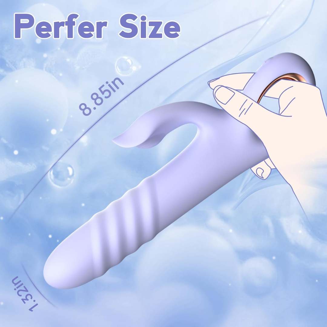 Bkevsd Thrusting Rabbit Vibrator – 10 Vibration & 10 Thrusting Modes, G-Spot & Clitoral Stimulator