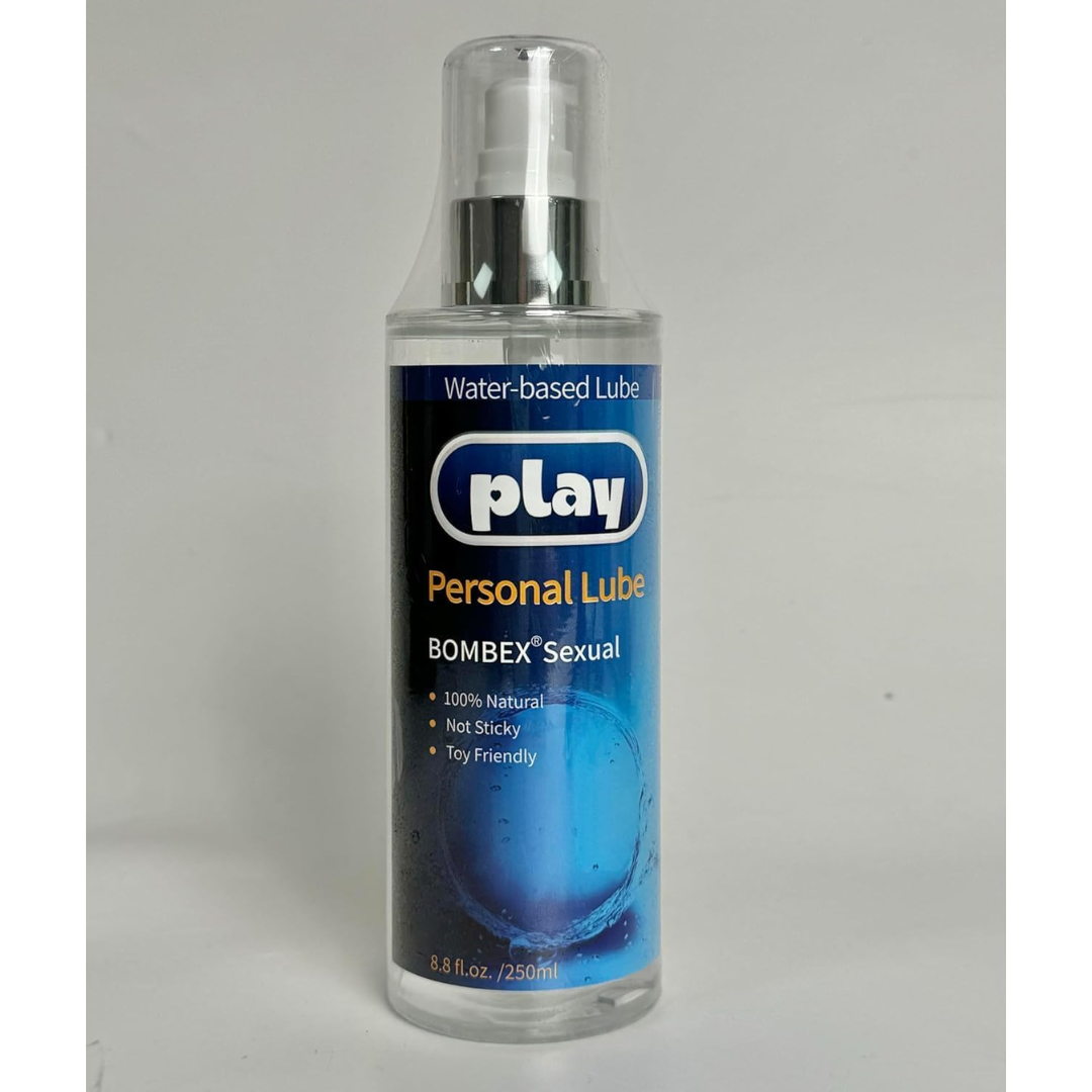 💦 BOMBEX Play Personal Lube – Water-Based Lubricant 8.8 fl oz (250 ml), Long-Lasting & Natural