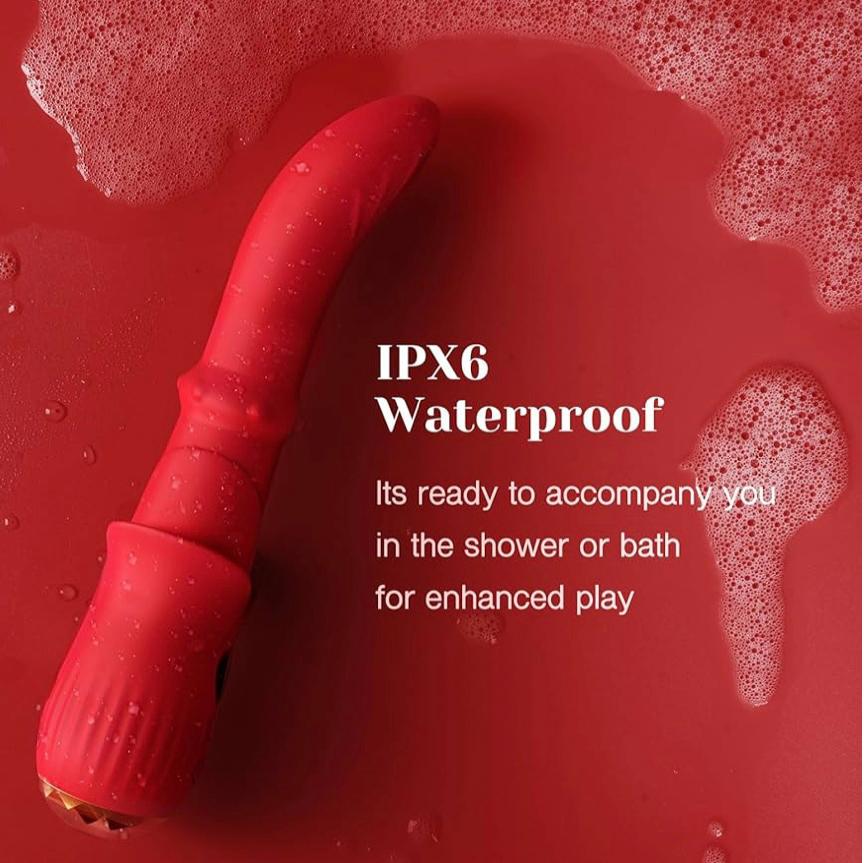 9-Mode Thrusting & Vibrating G-Spot Vibrator – Curved Textured Shaft, USB Rechargeable & Waterproof